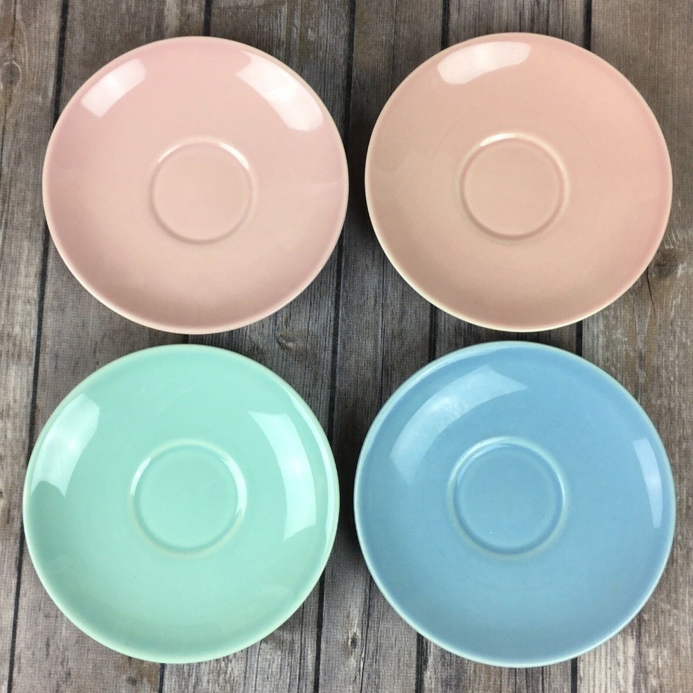 4 Vintage LuRay Pastels Saucers Coffee Tea China
